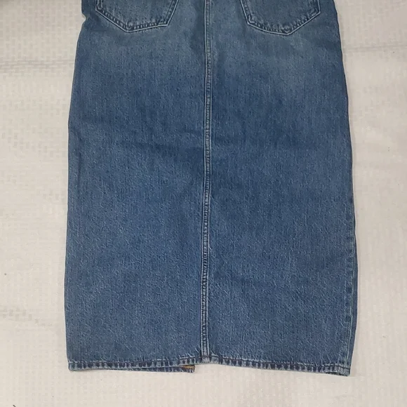 Madewell Blue Maxi Pencil Skirt with Slit - Picture 8 of 10